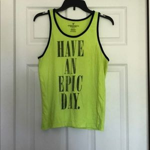 AE size XS neon yellow graphic tank